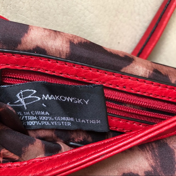 ❤️B. MAKOWSKY Genuine Leather Red Crossbody Bag.❤️ - Picture 6 of 9